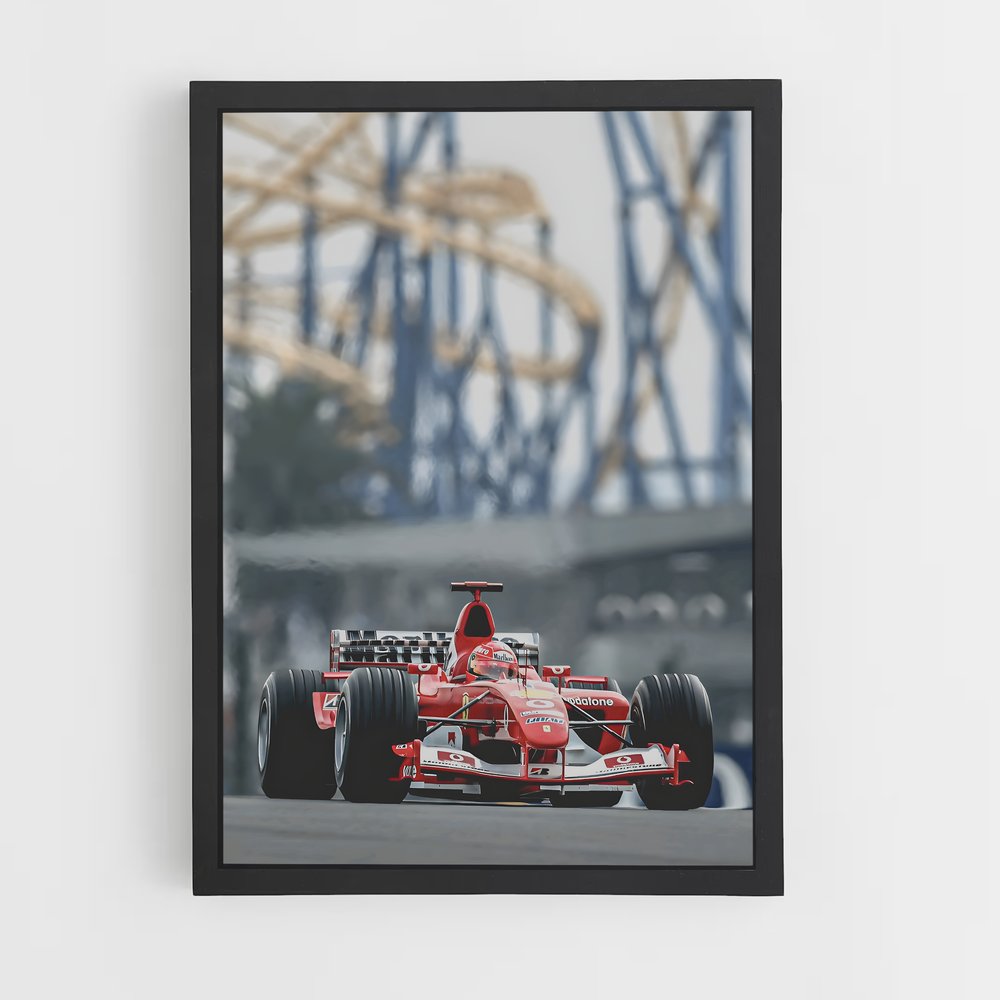 Poster Ferrari Vitesse courbes – affiche Voitures de Formule 1 (vue 2)